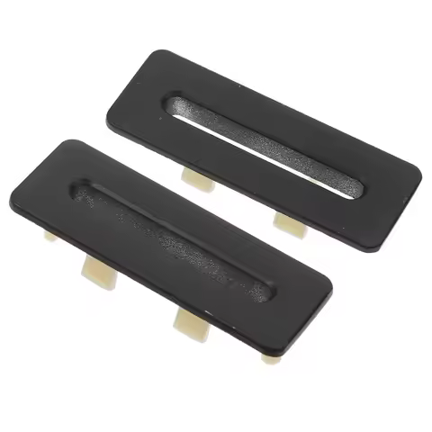 2Pcs Sink Overflow Cover Metal Rectangle Black Basin Cap for Bathroom Vanity Kitchen Washbasin Overf