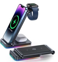 Joyroom - 3合1 無線充電站/ 可折疊/ 無線充電器/ iPhone/ Apple Watch/ Airpod/ 同時充電/ 摺疊收納/ 出行便攜/ 不佔地方