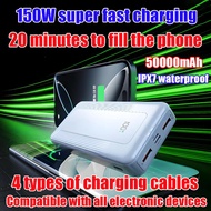 【IPX7 waterproof】powerbank 3 in 1 150w fast charging 50000mah ccc wireless mini magnetic certified g