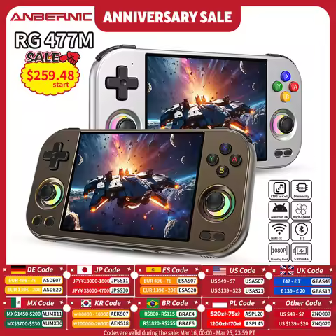 Anbernic RG 477M Handheld Game Console 4.7" LTPS In-Cell Multi-touch Screen Android WIFI Video Gamin