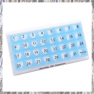 [Z F L U] Monthly Pill Organizer 31 Compartments, 1 Per Day, 4 Week Full Month 31 Day Pill Organizer