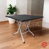 Cassa Freya Folding Table Square 3X3 Plastic Top Table with Foldable Metal Leg