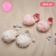 1/6 Point SD/bjd Doll Fashionable All-Match Cute Plush Princess Sandals Casual Candy Color Pink Whit