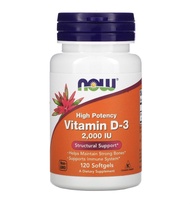 [Exp2025] วิตามินดี Now Foods Vitamin D-3 2000 IU 120 Softgels