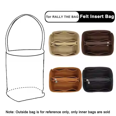 Multi-Pocket Bag Organizer for Rally movement Bag Bucket Bag Insert Bag Felt Purse Handbag Liner Bag