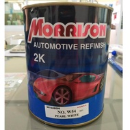 Morrison สีพ่นรถยนต์2K เบอร์ W54(มุก)ขนาด1ลิตร ใช้เบอร์W54(พื้น)เป็นตัวรองพื้น (MitSubishi Pearl Whi