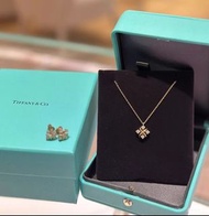 ✨現貨  Tiffany Four Diamond Necklace with Cross-Set Diamonds