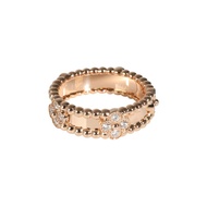 Van Cleef & Arpels Rose Gold and Diamond Perlée Sweet Clovers Ring