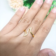 Cincin Terbaru Import Dubai India Jewelry Berlapis Emas 24k Gold Zirkon Wanita Emas Muda Anti Karat