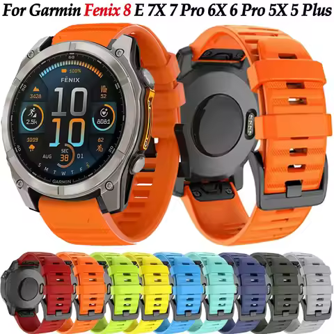 QuickFit 26mm 22mm 20mm Wristband Bracelet For Garmin Fenix 8 E Fenix 7 7X Pro 6 6X Pro 5 5X Plus/En