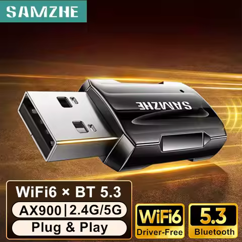 SAMZHE Wireless WiFi Adapter AX900 Wi-Fi 6 Bluetooth 5.3 USB Dual Band Wireless Network Card WiFi Re