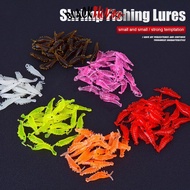 BLACKFUNNY 100Pcs Simulation Shrimp Fishing Lures Bait 2.8cm Luminous High-elastic Soft Glow Artific