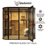 BlackMimi MIAOZAN Premium Glass Cat Villa【Installation Provided】Elegance Cat House Glass Cat Villa