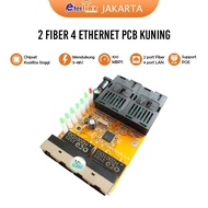 Ready CAN PAY ON THE PLACE PCB Only Without Adapter 2F4E Yellow Media Converter 2 Port FO 4 Port LAN