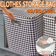 40/80/100L Large capacity Clothes Storage Bag with Zipper and Handle Foldable Storage Box Blanket Cl