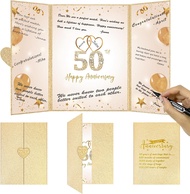 Champagne Gold Happy 50th Anniversary Guest Book Alternative Signature Book |   50th Wedding Anniver