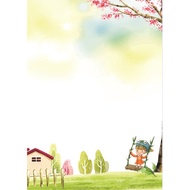 one set folio white paper scenery fancy card optional