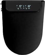 RAGGZZ DELICOZE Electric Bidet Heated Smart Toilet Seat with Unlimited Heated Water,Toilet Seat Warmer,and Warm Air Dryer-Adjustable and Self-Cleaning,Automatic Open,Big LED Screen (Color : Black)