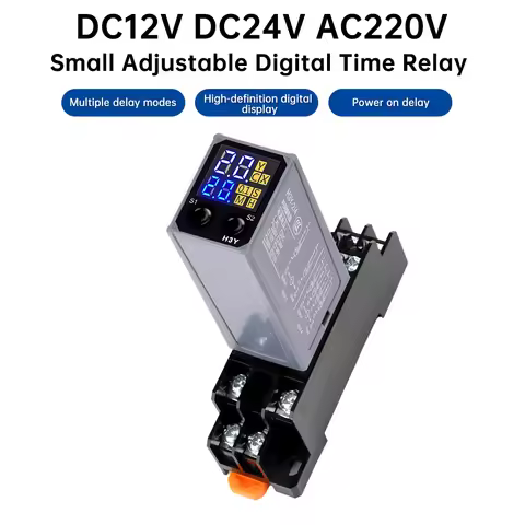DC12V DC24V DC220V LCD Display Delay Relay Power-on Delay Controller Time Relay Electronic Delay Tim