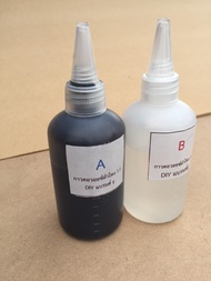 กาวอีพ็อกซี่่ Epoxyกาวคอวอยซ์ AB หยอดคอบนใช้สำหรับซ่อมลำโพง ชนิดแห้งช้า เป็นชนิดแห้งแข็ง สีดำ A สีใส