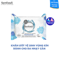 Khăn giấy ướt vệ sinh vùng kín phụ nữ cao cấp Femfresh Anh Quốc - 25 tờ/gói