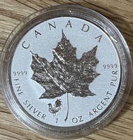 2017年加拿大楓葉雞🐓年加鑽銀幣 1 盎司
