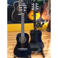 OverSpeed 30 Inch Acoustic Guitar (Black) With Free Gifts Pick + Storage