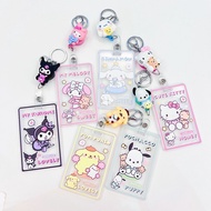 Taiwan Shipping Retractable Transparent Card Holder Bag Ornaments Anti-Lost Easy-Pull Keychain Easy-