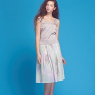 Off-season sale 河流 灰緞無袖洋裝