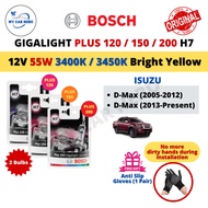 BOSCH Gigalight Plus 120 H7 Headlight Bulb 12V 55W 2pcs for Isuzu D-Max Dmax (2005-2012) / Dmax 2nd 