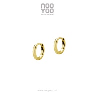 NooYoo ต่างหูสำหรับผิวแพ้ง่าย Plain Hoop Surgical Steel รุ่นห่วงเล็ก (สีขาว/สีทอง) สีทอง (Gold PVD) 