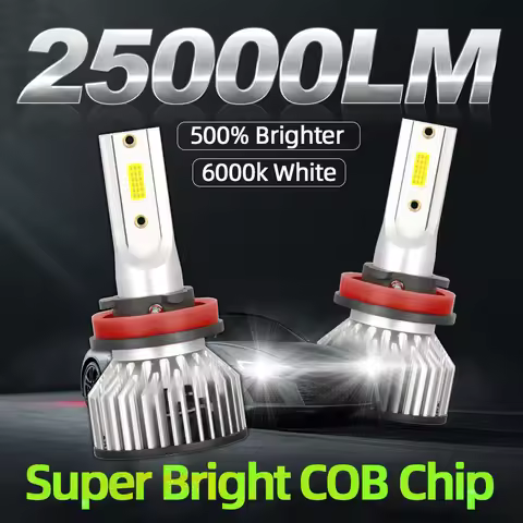 2xMini Car Headlight H1 H4 H7 LED Bulb H8 H11 9005 HB3 9006 HB4 9004 9007 HB5 H13 Led Lights 25000LM
