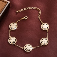 Copper Bracelet五瓣花gelang tembaga轻奢Charm bracelet for woman mothers day gift ideas 0.00 Barang Free S