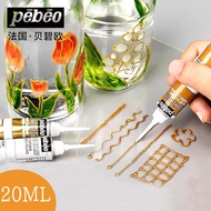 1Pcs French Pebeo 20Ml Hook Line Pen Glass Paint 3D Marker DIY Hand-Painted Stained Glass Ceramic Metal Acrylic Paint
