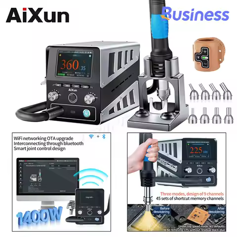 JCID Aixun H314 Intelligent Hot Air Gun Soldering Station 1400W Digital High Power BGA Rework Heatin
