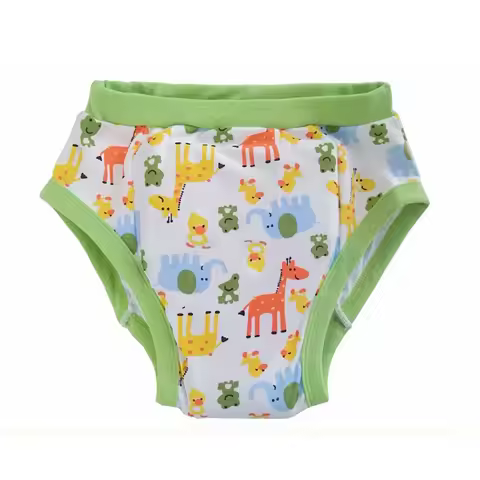 ABDL Adult Baby Diaper Brief With Padding Inside Cotton Cartoon Pattern Training Pant Washable Diape