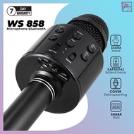 PROMO Mik Karaoke Suara Bagus Mic Bluetooth Tanpa Kabel Microphone Mik WS- 858 Speaker Mikropon Blut