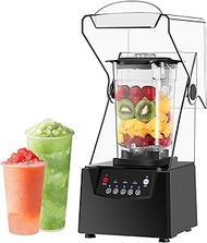 Commercial Blender Smoothie Maker, 2L Electric Stand Mixer 17000rpm Blade Ice Crusher with Sound Enclosure, 5 Presets, Silent Broken Wall Cooking Machine,For Smoothie, Fruits