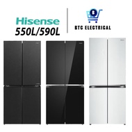 Hisense 520L/530L/600L 4 Doors Fridge Inverter Refrigerator RQ555N4ABN/RQ556N4ABU/RQ648N4AWU