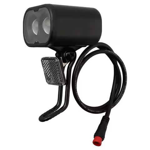 Bicycle Lithium Battery Headlight 12-48V 2pin Bike Lighting Waterproof Head Light Night Cycling Acce