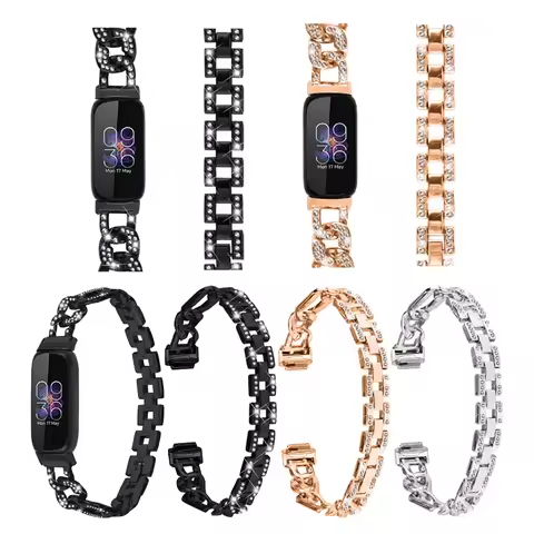 Stainless Steel Strap for Fitbit inspire 3 Smart Bracelet band Metal Oval Diamond Women Men belt for