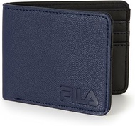 Genuine Fi-la Debossed Logo Wallet –Blue Slim Bi-Fold purse-9 * 11cm-ID Card Holder Large space for 