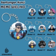 GANTUNGAN WIELINO MEME KEYCHAIN GIFT STICKER CUTE MEME ROUND KEYCHAIN CUSTOM PRINT SEMAUMUG