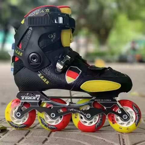 Cool Professional Slide Inline Skates Shoes with Thick Inner Boot Strengthen 76mm 80mm Roller Skates