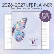 2026 - 2027 Life Planner Digital Printable Pdf Journal Book Notebook Notepad Diari Daily Monthly Goo