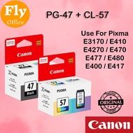 Canon Genuine Original PG-47 Black + CL-57 Color Ink Cartridge - PIXMA E400 E410 E460 E470 E480