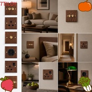 7TILOYSHOP Toggle Switch Socket Panel,  Wood Toggle Switch Wall Light Switch Panel, Retro Brass Leve