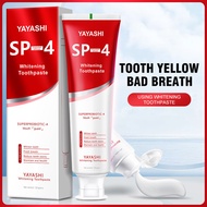 Yayashi SP-4 Probiotics Whitening Stain Removing Toothpaste Fresh Breath Improving Yellow Teeth Men and Women 120G