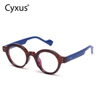 Cyxus ไฟสีฟ้าสำหรับผู้ชาย8271กรอบทรงกลมแฟชั่นสไตล์แฟรงเก้นสไตน์