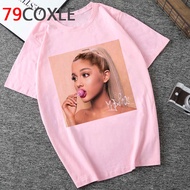 ariana grande เสื้อผ้าแฟชั่นผู้หญิง Slim women T-Shirt Fashion Stripe Neck Sleeved T Blue New O Stri